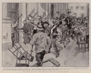 Nepokoje v Paříži, dav drancující kostel svatého Josefa